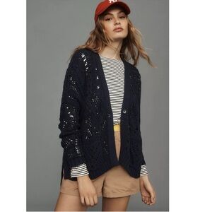 Pilcro/Anthropologie Open Stitch Cardigan